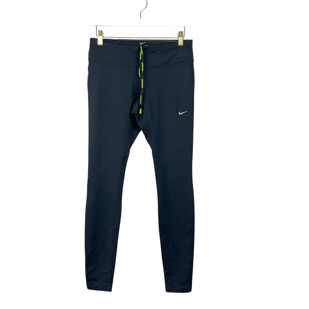 Nike Pants Womens Medium Black Dri Fit Work Out Athletic Skinny Drawstring Waist
